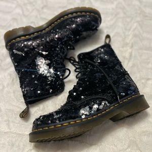 Black Sequin Doc.Martens Size 8